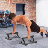 SELEWAERE Metal Parallettes Floor Workout Push Up Handles Non-Slip Pushup Bars Handstand Bars for Calisthenic Fitness Sturdy Steel Tubing Structure with Matte Paint Finish, Load up to 600 lbs SELEWARE