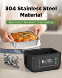 Genasmil Cordless Electric Lunch Box for Adults – 1.2L Stainless Steel Self-Heating Lunch Box with Dual 20000mAh Removable Rechargeable Batteries, Portable Heated Food Warmer for Work, Travel & Office