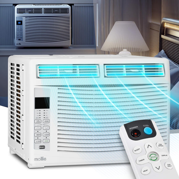 6000 BTU Window Air Conditioner, ac window unit with Washable Filter, Remote Included mollie