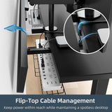 Electric Standing Desk Adjustable - 60 x 30 Inch Sit Stand Desk with Flip-Top Cable Management