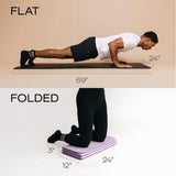 Stakt Foldable Yoga Mat Pro, 2 in 1 with Premium Textured Grip, Non Slip, Folding Exercise and Fitness Mat for Pilates, Strength Training, and High Impact Workouts - Lilac