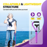 BeneCane Walking Cane Adjustable Cane with Offset Soft Cushioned Handle for Men & Women Lightweight Comfortable Extra Stability Base Mobility Aid for Men Women and Seniors Purple