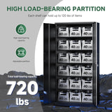 Metal Storage Cabinets with Lock Doors,Tall Locker Organizer Steel Garage Cabinets, 5 Adjustable Layers (Black)