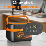 AKUDY Cordless Electric Lunch Box for Adults, 6.3-Cup Rechargeable Self Heating Lunch Box with Scheduled Heating & Automatic Keep Warm, Portable Food Warmer for Work, Office, Travel & Outdoor Use
