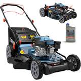 SENIX Gas Lawn Mower, 22" Self Propelled Gas Powered Lawnmower with 170cc OHV 4-Cycle Engine, 3-in-1 Walk-Behind Push Lawn Mower, 6-Position Height Adjustment