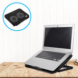 Adjustable Laptop Cooling Pad Stand Black Plastic with USB Fan Control