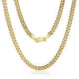 Porment Cuban Link Chain for Men and Women 18k Gold Plated 925 Sterling Silver Chain Hypoallergenic Fade-Resistant，16 18 20 22 24 Inch 4mm Diamond Cut Mens Silver Chain Durable Waterproof Smooth Gift Ready Jewelry