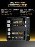 GMKtec M6 Ultra Gaming Mini PC Ryzen 7640HS (Upgraded 6600H/ 6800H), 32GB RAM DDR5 512GB SSD Dual NIC LAN 2.5GbE Desktop Computers Office Home, Triple 4K Display, WiFi 6, USB4, BT 5.2, DP, HDMI 2.0