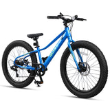 Glerc Mars 24 Inch Fat Tire Kids Mountain Bike for Boys 9-15 Years Old
