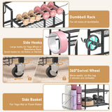 Glocryp Dumbbell Rack, Utility Weight Storage Racks, Home Gym Storage for Dumbbell Set，Kettlebells，Yoga Mat and Workout Equipment