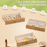 Srillollar Jewelry Box Organizer, Rustic Wooden Jewelry Boxes for Women Girls, Large Storage Earring Holder Organizer Display for Earrings Necklaces Rings Bracelets, Jewelry Case as Gifts for Her