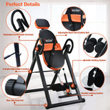 Teclor Inversion Table for Back Pain Relief, 350 lbs Capacity Strength Training Inversion Equipment, Decompression Table for Pain Therapy Training with Safe Belt & Comfortable Ankle Holders Teclor