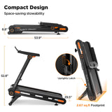 Vitalwalk Foldable Walking Pad Treadmill with Incline 20%/25% Auto, 49"x18"