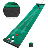 Golf Pong Mat Game Set Green Mat, Golf Putting Mat with 2 Adjustable Golf Putters, 6 Golf Balls,12 Golf Hole Covers Crestgolf