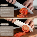 Astercook Knife Set, Kitchen Knives Set with Block and Sharpener Full Tang 15 Pcs Premium Stainless Steel Knives, Dishwasher Safe Knife Set with Anti-slip Ergonomic Handle, Black, Mothers Day Gifts