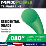 Maxpower 333880 Round .080" Trimmer Line 2000', Approximate 5 lb Spool