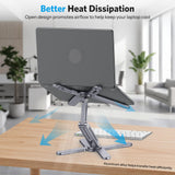 OMOTON LA10 360° Rotating Laptop Stand Riser Foldable for Desk, Space Grey