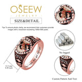 Oseew 2027 Custom Photo Graduation Ring for Women High School (Rose Gold)