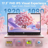 NIMO 17.3" FHD Laptop, AMD Ryzen 5 6600H (6C/12T, Up to 4.5GHz) 16GB DDR5 512GB SSD, Big Screen Notebook with 100W PD Fast Charge, Backlit KB, Fingerprint, WiFi 5, Win 11 - Work, Study & Streaming