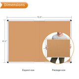 VIZ-PRO 72" x 48" Large Cork Bulletin Board, Foldable & Wall-Mounted Notice Pin Board with Silver Aluminum Frame, for School Home Office - 6' x 4' Corkboard