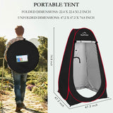 Your Choice Pop Up Privacy Tent, 3.9x3.9x6.2FT Portable Shower Tent for Camping, Waterproof Outdoor Changing Room with Carry Bag for Beach Hiking RV Fishing - Black