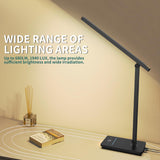 10 in 1 Smart Desk Lamp Led, Desk Light for Colleage Drom Room Office, Eye-Caring Table Lamp with Night Light, Lamp for Desk with 10W Wireless Charger, Dimmable Touch Lamp, Birthday Gifts for Women