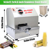 EQCOTWEA Manual Sugarcane Juicer - Stainless Steel 3-Roller Commercial Juice Extractor, 2.4in Inlet, 330lbs/h Output, Sugar Cane Press Machine, Sugarcane Juice Squeezer for Home and Business