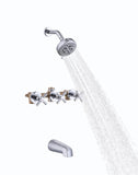 CISTPOFS 3 Handle Tub Shower Faucet Chrome Tub and Shower Trim Kit with Rough-in Valve Bathtub Shower Faucet Set with Tub Spout Wall Mounted