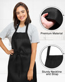 Foaincore 36 Pack Bib Aprons Bulk Plain Aprons for Man Woman Adult Unisex Apron Machine Washable Adjustable Bib Apron (Black)