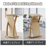 Portable Wooden Lectern on Wheels - Sturdy Solid Wood Podium for Church Services, Conference Presentats, Welcome Table, and Event Recept Desk