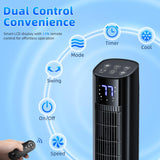 CENSTECH 44" Windowless Portable Air Conditioners w/4 Modes & 3 Speeds,12H Timer, 4L Tank for 24H Cooling Evaporative Air Cooler, 4 Ice Packs,17Ft Remote, 120° Oscillating Swamp Cooler Air Conditioner