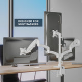 Mount-It! Triple Monitor Desk Mount, 13-27" Screens, White