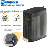 Small Bathroom Trash Can with Air Freshener Soft Close Lid, 6 Liter/ 1.6 Gallon Stainless Steel Garbage Can with Removable Inner Bucket, Black
