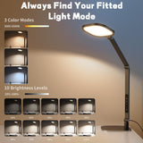 LitONES LED Desk Lamp for Home Office, 15W Computer Zoom Lighting with CRI >95, Memory & Timer Function, 1200LM Dimmable Desktop Ring Light for Video Calls, Conference, Reading, Streaming, Study