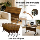 Modular Conference Room Tables, Stackable Flip Top Training Meeting Table,Space Saving,for Seminar,Office