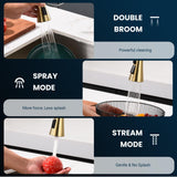 BLYLUND Touchless Kitchen Faucet with Pull-Down Sprayer, Kitchen Sink Faucet Brushed Gold Faucets with Soap Dispensor, Single Handle Hands-Free Sensor Suitable for 1 to 4 Hole Sink, Stainless Steel