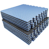 AIRHOP Upgraded 0.79" Extra Thick 48 Sq Ft High-Density Eva Foam Exercise Gym Mats, 12 Pcs Large Interlocking Puzzle Floor Tiles (24"x24") for Home Gym, Black&Blue