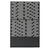Black Freestanding Metal Privacy Screen Room Divider with Flower Box