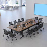 Folding Mobile Conference Room Table 8 Pack, Modern Flip Top Training Desk with Four Locking Wheels, for Meeting Room Office Classroom 47.2”x21.65”x29.5”