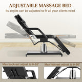 KIIUMI Facial Tattoo Chair for Client, Hydraulic Esthetician Lash Bed with Rolling Stool, 360° Swivel Adjustable Headrest Tattoo Artist Massage Table Beauty Salon Spa Equipment, Black