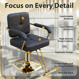 WINEDYOUNG Stylist Chairs for Salon, 360 Degree Rotating Barber Chair Hydraulic Pump Salon Chair, Spa Beauty Equipment for Hair Stylists, Tattoo Artists, Cosmetologists (Gold)