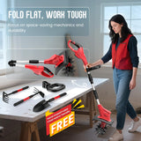 Cordless Tiller Cultivator Compatible with Milwaukee 18V Battery (Tool Only), 310RPM Electric Rototiller Garden Tools with 40 Steel Tines, 9.1In Tilling Width & 6.3In Depth, Folding Design