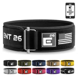 Element 26 Self-Locking Weight Lifting Belt, Premium Weightlifting Belt for Serious Functional Fitness, Power Lifting (Extra Large, Black Custom Patch)