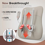 pryfey Back Massager, Rolling Up and Down Back Massager with Heat, Back Massage 4D Kneading for Pain Relief Deep Tissue, Ultrathin Shoulder Massager Mother's Day Gift for Women Men Parents, Khaki