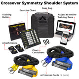 Crossover Symmetry Shoulder System Includes Two Sets of Resistance Bands Attachments Training Guide Exercise Chart Online Workouts for Home Fitness Rehab Rotator Cuff Exercises (Elite, Wall Mounts)