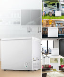 Chest Freezer 5.0 cu.ft Deep Freezer White Low Noise | Manual defrost, Applicable to Basement Apartment Home Garage OOTDAY