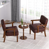 FAGAGA Accent Chairs Set of 2, 2 Solid Wood Armchairs with Table