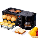 3-In-1 Breakfast Station,Compact Toaster Oven Includes Coffee Maker, Non-Stick Griddle, Toaster Oven, Versatile Breakfast Maker for Apartments Kitchenettes
