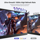 MNN 18.5" 100Hz FHD IPS USB-C HDMI Portable Gaming Monitor