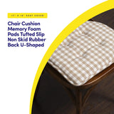 Sweet Home Collection Chair Cushion Memory Foam Pads Tufted Slip Non Skid Rubber Back